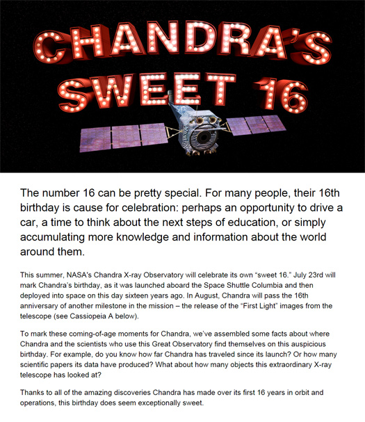 Chandra Sweet Sixteen