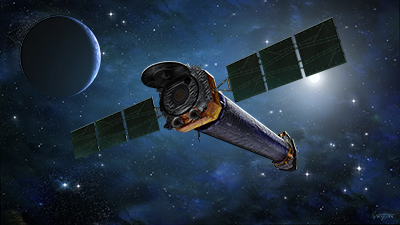 Illustration of Chandra in space