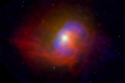 X-ray, Radio, Infrared Image of NGC 4696