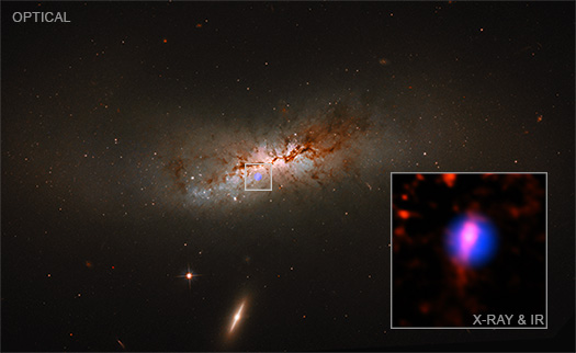 Image of NGC 4424 with close-up inset image