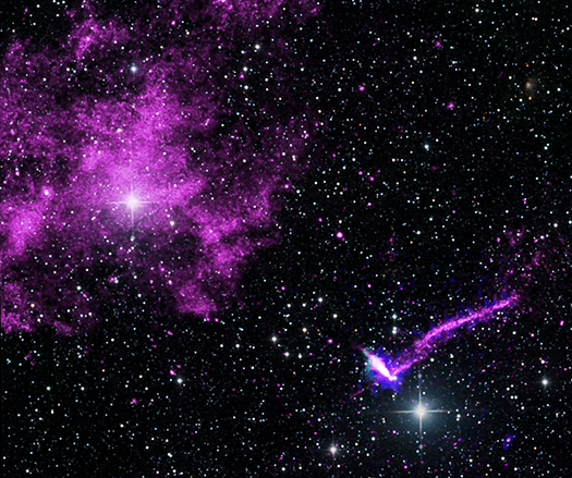 A composite image of Lighthouse Pulsar (PSR J1101-6101).